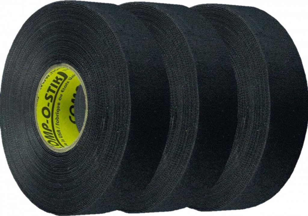 shop-halona 3x North American Tape, Eishockey, Hockey Schlägertape 24mm x 25m schwarz