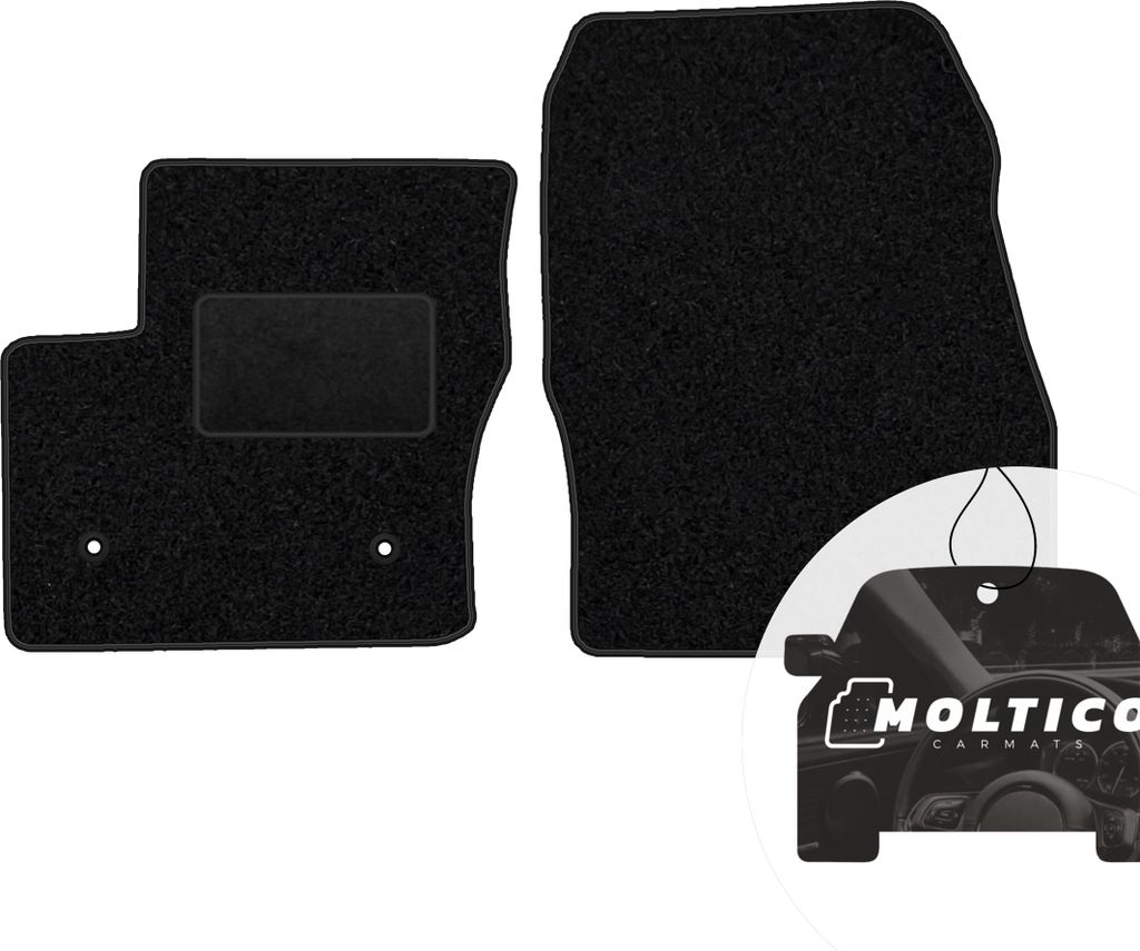 moto-MOLTICO Vorne Fußmatten Auto Velours Autoteppiche Schwarz Automatten Set 2-teilig passend für Ford Connect 2013-2022