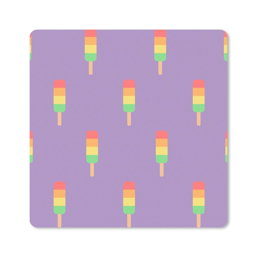 MuchoWow Mauspad Mousepad Eis - Muster - Lila 20x20 cm - Mousepads - Maus Mat - Pad - Mausunterlage - Desk Mat - Bureauartikeln