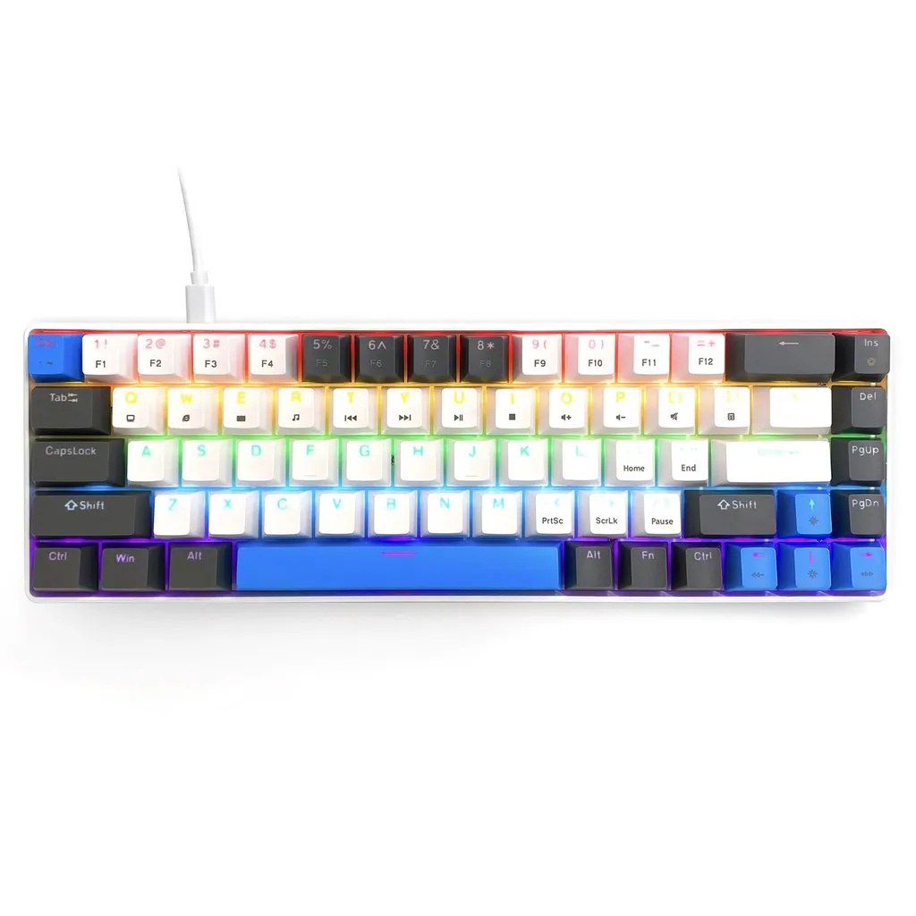 Clavier Gaming Mécanique TKL Compact 60% avec Switch Rouge Silencieux
