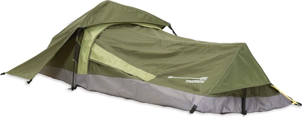 Lumaland Where Tomorrow Solo-Zelt Pop Up Wurfzelt 1-Personen-Zelt - Rechteck 220x80x50 cm Camping Festival Ultraleicht, kleines Packmaß, wasserdicht,