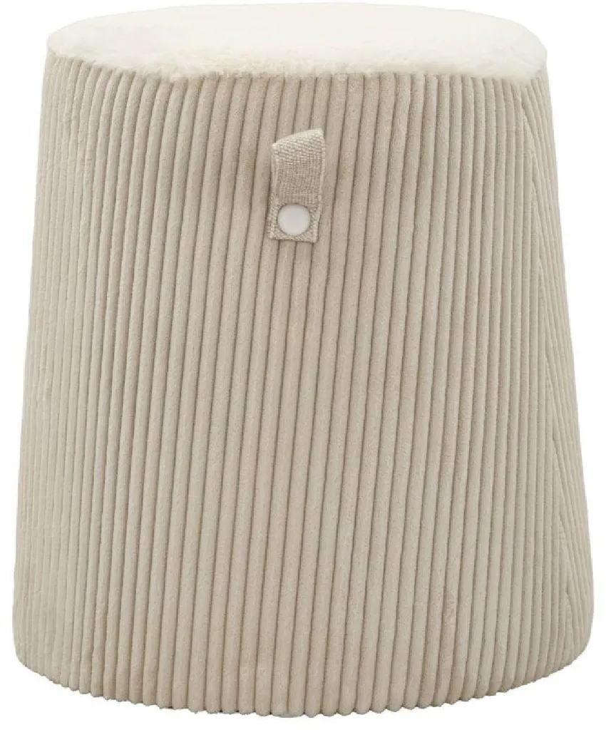 Tabouret Dublino 41x45x41 cm en MDF et Polyester Blanc Design Épuré