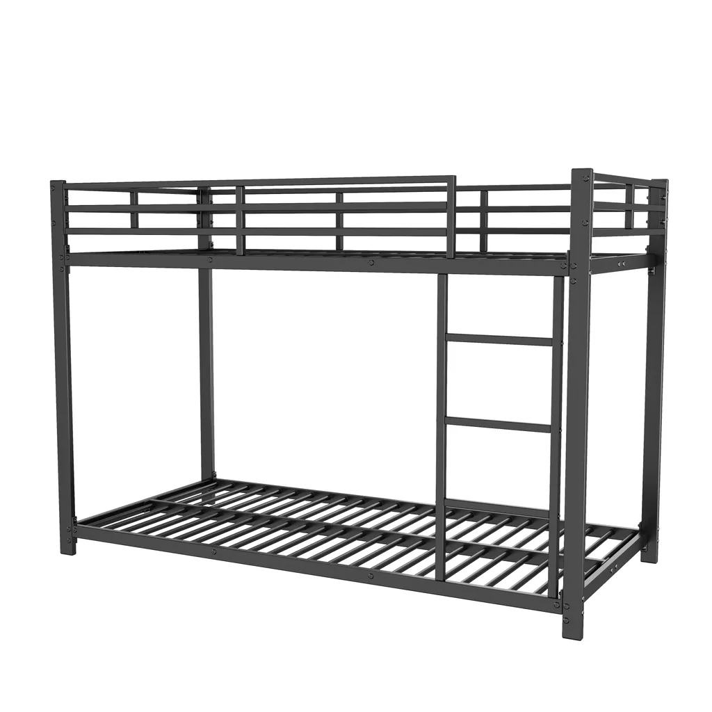 Lit Superposé en Fer Classique Noir 90x200 cm : Structure Stable et Durable - 11