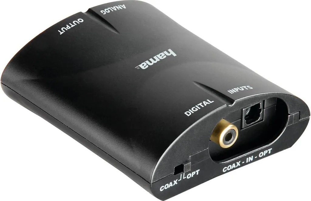 Convertisseur audio Hama AC81 adaptateur optique vers RCA noir