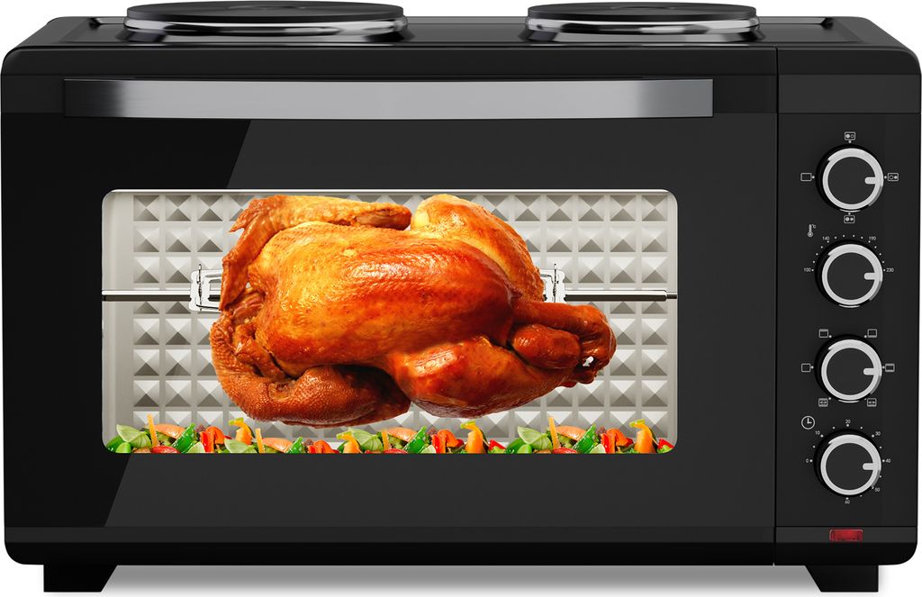 HOMELUX Minibackofen mit Kochplatten und HäHnchengrill, 48L Produktbild 8