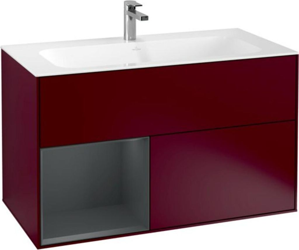 V&B Waschtischunterschrank Finion Reg li md Blue Matt Lacquer, Peony Matt