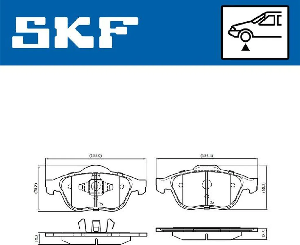 Kit plaquettes de frein SKF VKBP 80133 pour l'entretien de Laguna et Scenic