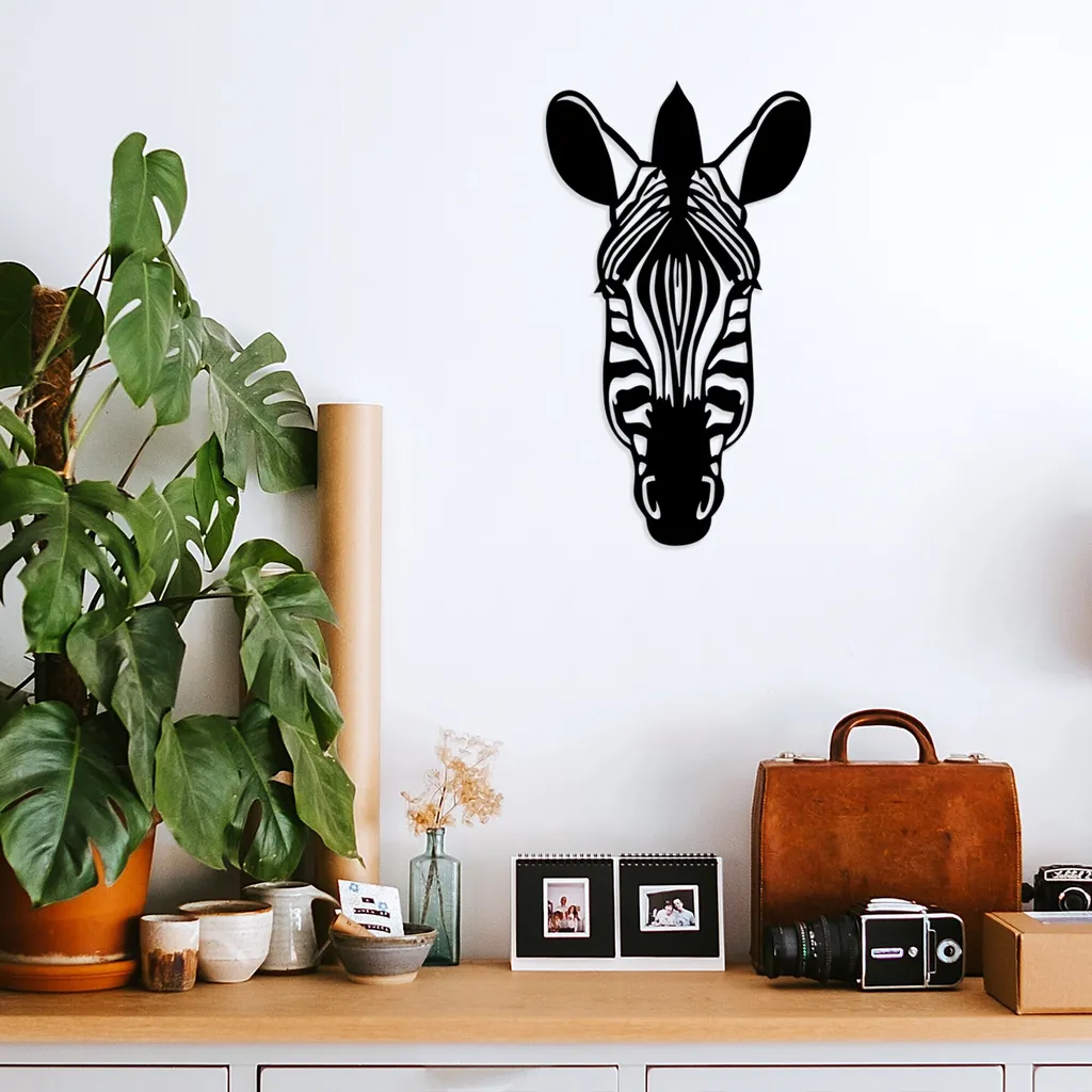 Wallity Zebra Legno Nero 37x65 Decorazione Parete SKL1401 Offerta Casa