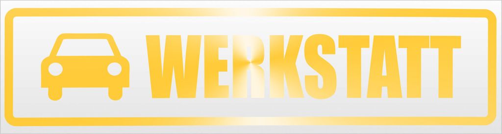 Kiwistar Werkstatt mit Auto Magnetschild Schild magnetisch - 20cm Gelb - reflektierend - Magnetfolie für Auto PKW Kfz