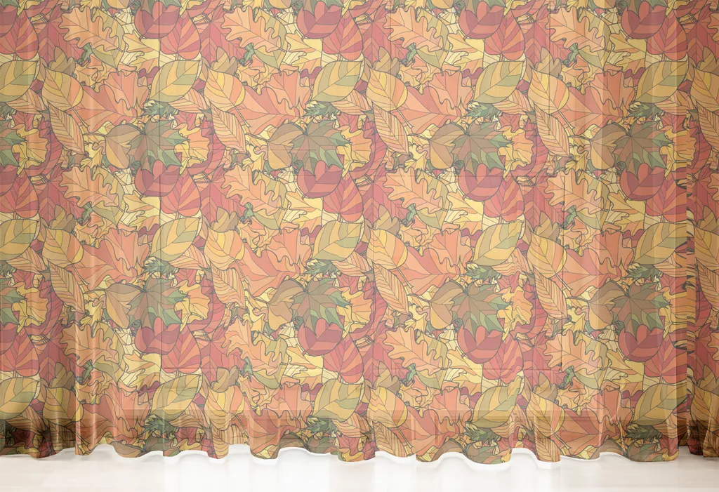 Tenture Murale Décorative Feuilles d'Automne Marron et Abricot XXL - 6