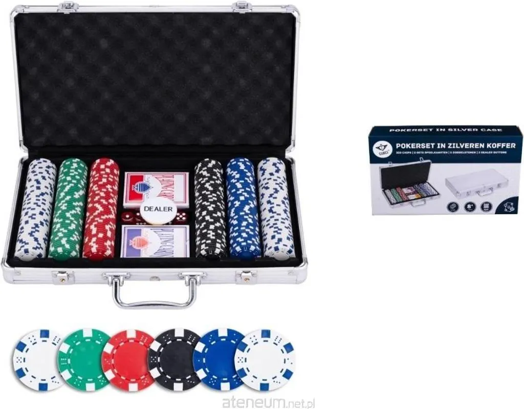 Poker Set 300 Standard - Mallette de Poker en Aluminium avec 300 Jetons