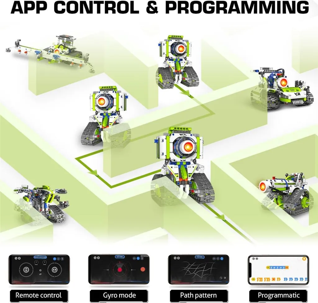 Robot Programmable avec Télécommande 2.4GHz et App Mobile - 337 Pièces - 4