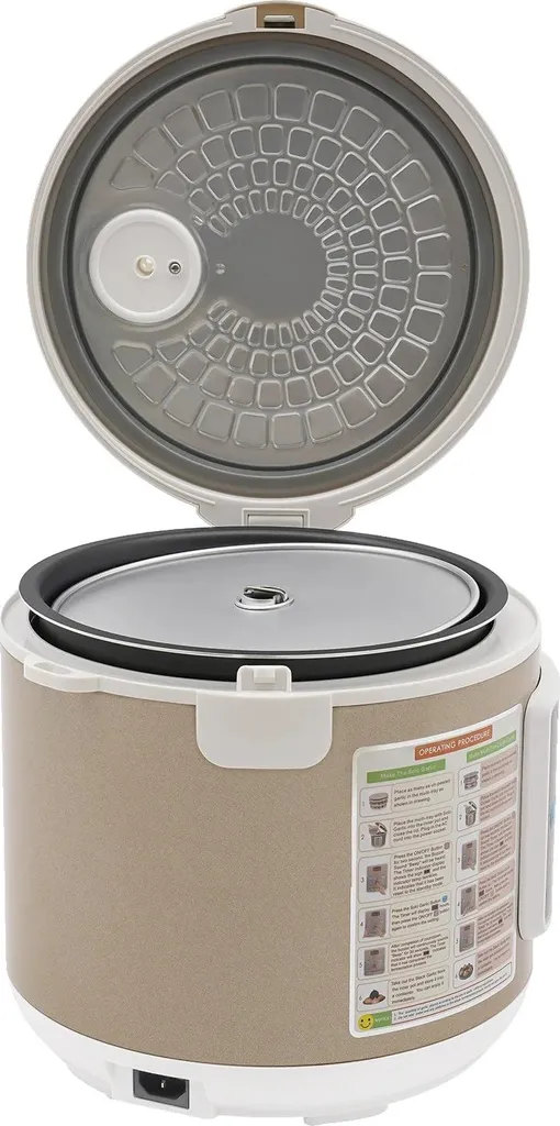 Fermenteur d'ail noir 360° automatique avec cuve en inox doré luxe 6L