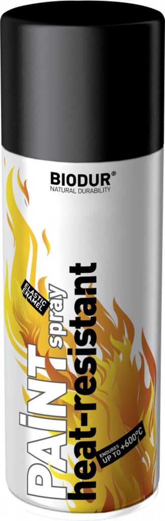 Biodur | Hitzefester Lack - Schwarz - 400ml, Motorlack, Produktbild 