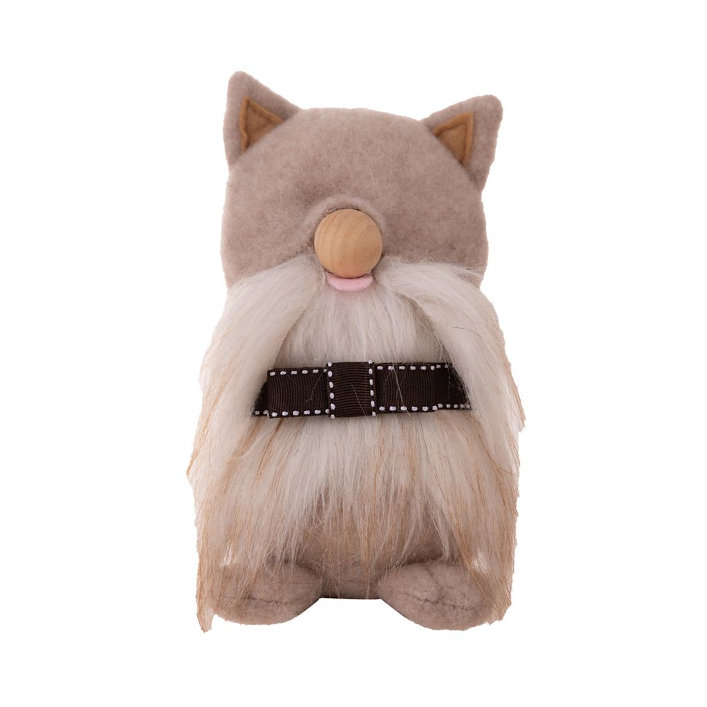 Gnome Puppenkätzchenform buschiger Bart Big Nase Plüsch gesichtsloses Zwergspielzeug mit Katzenohr -Ohrdekoration Home Decor-Beige