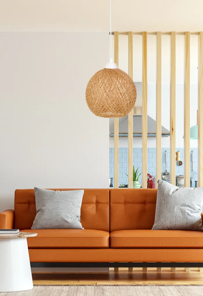 Lampadario Opviq 190-190FLH in Juta Naturale Intrecciata a Mano