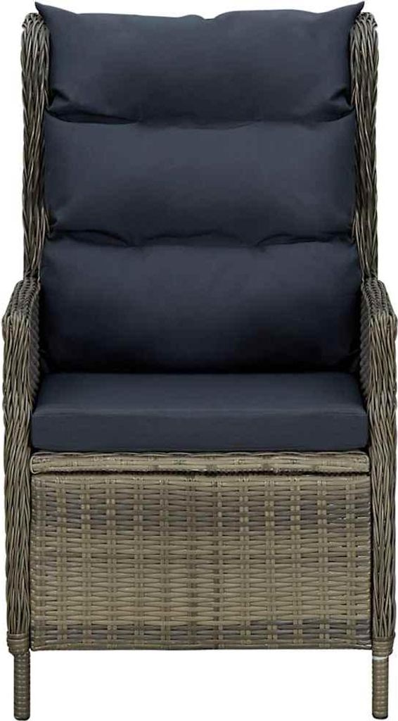vidaXL Verstellbarer Gartensessel mit Auflagen Poly Rattan Produktbild 