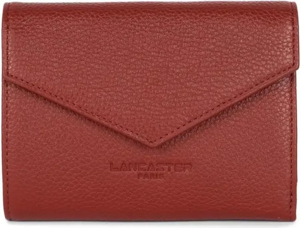 Lancaster Portefeuille Foulonné PM Carmin en Cuir de Vachette Grainé