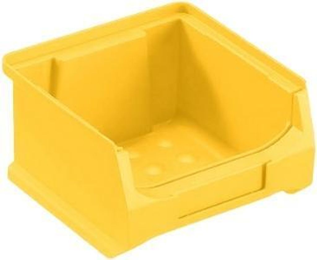 Gelbe Sichtlagerbox 1.0 | HxBxT 6x10x10cm | 0,4 Liter | Sichtlagerbehälter, Sichtlagerkasten, Sichtlagerkastensortiment, Sortierbehälter