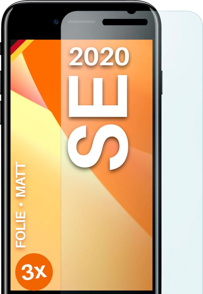 moex 3x Schutzfolie kompatibel mit iPhone SE (2020) - Displayschutzfolie Anti Reflex Folie, Matt