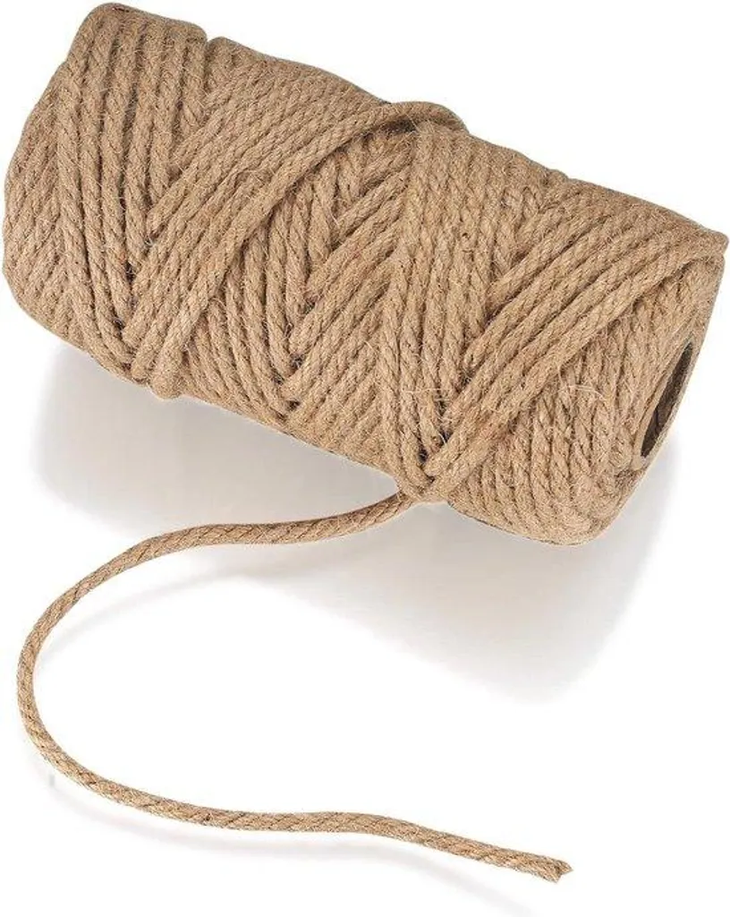 Corde de jute naturelle 6 mm x 50 m - Ficelle de chanvre biodégradable
