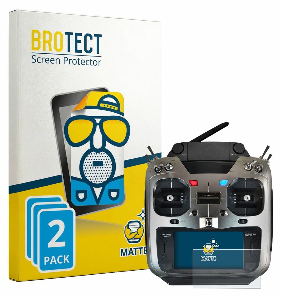 2x BROTECT Schutzfolie für Robbe Futaba T16IZ Super Displayschutz Displayschutzfolie Folie Matt Entspiegelungsfolie