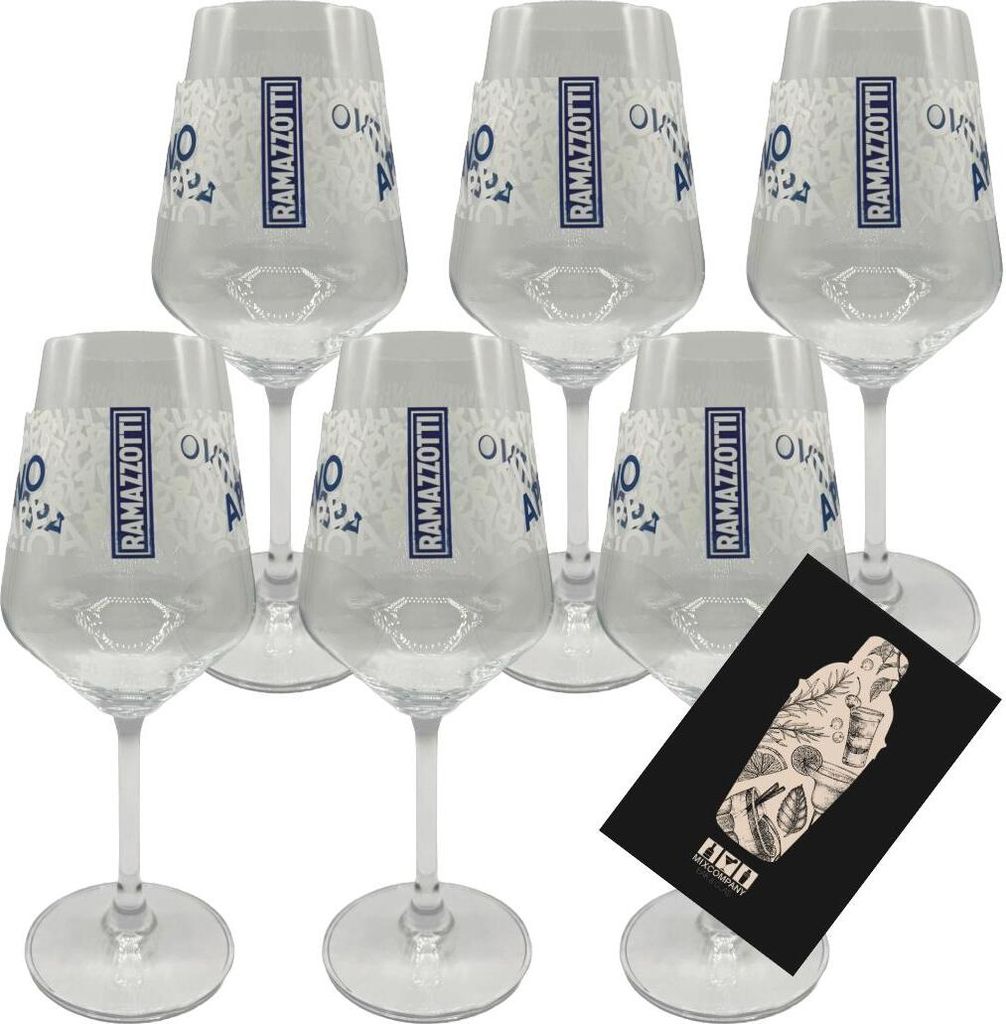 Ramazzotti 6er-Set Cocktailglas - Stilvolle Gläser für Aperitivo & Cocktails