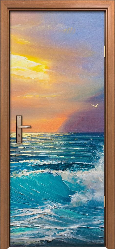 Türposter 80x200 cm Türaufkleber Türtapete Türfolie Klebefolie Kunst Malerei Meer Landschaft