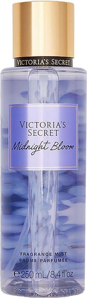 A Victoria's Secret Midnight Bloom fragrance mist bottle.