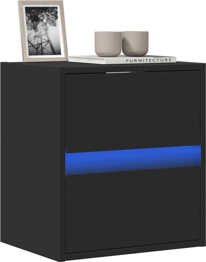 Mobiletto TV Sospeso Nero con LED - Ordine e Stile in Soggiorno - 2