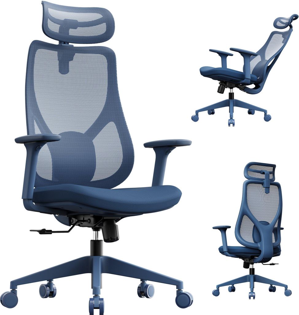SENSE7 Moyo Ergonomischer Bürostuhl Schreibtischstuhl Blau Produktbild 