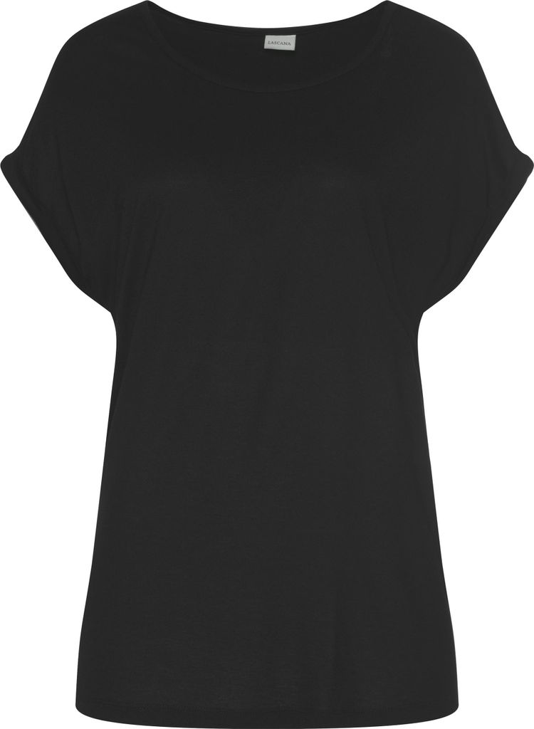 LASCANA Kurzarmshirt schwarz Größe 36/38