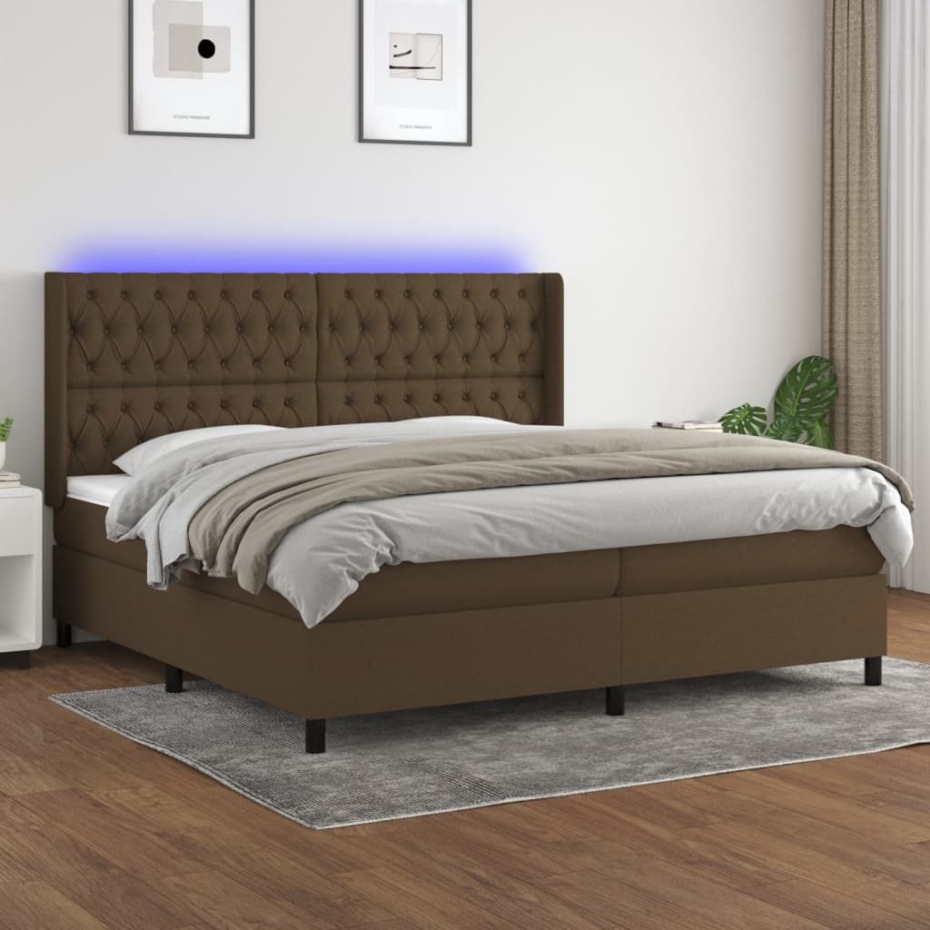 The Living Store Boxspringbett mit Matratze & LED Produktbild 