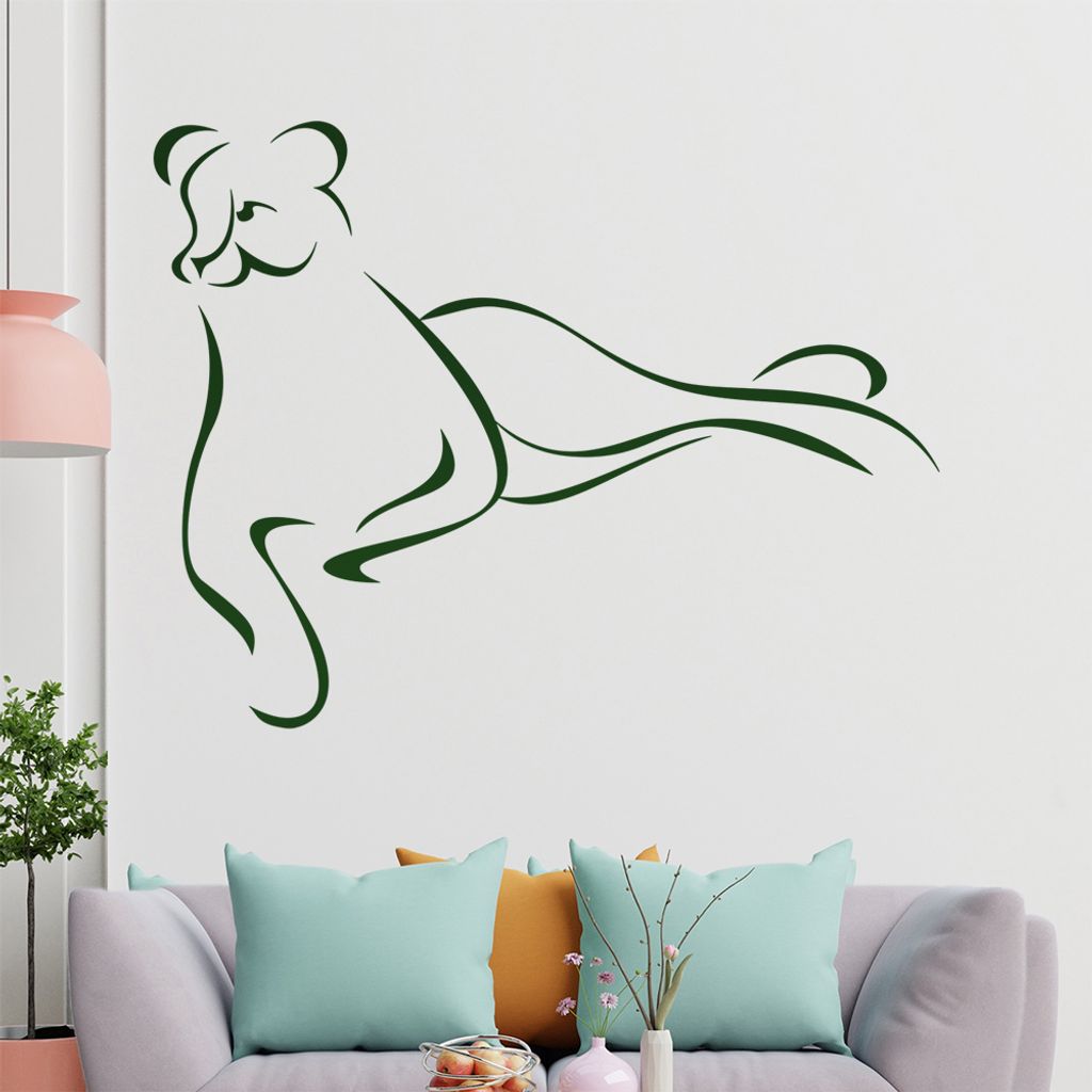 Raubkatze Linien Wandtattoo in 6 Größen - Wandaufkleber Wall Sticker - Dekoration, Küche, Wohnzimmer, Schlafzimmer, Badezimmer