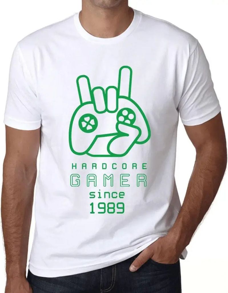 Herren Grafik T-Shirt Hardcore-Joystick-Spieler seit 1989 – Hardcore Joystick Gamer Since 1989 – Geschenk 35. Geburtstag Jahrestag 35 Jahre Jub...
