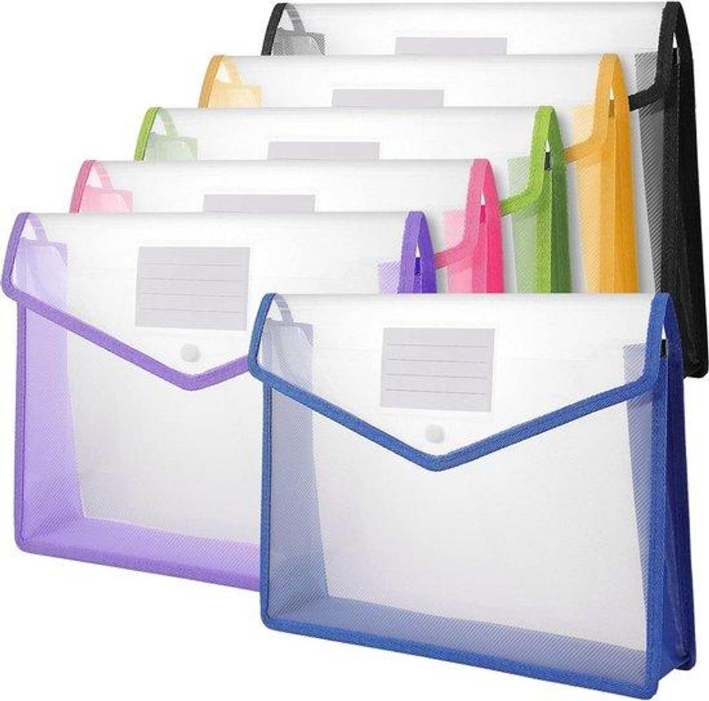 Transparente A4-Karte aus Kunststoff - Schieberegler mit klarem Design - Papiersortierer - 6 Stück - Farbenfroh