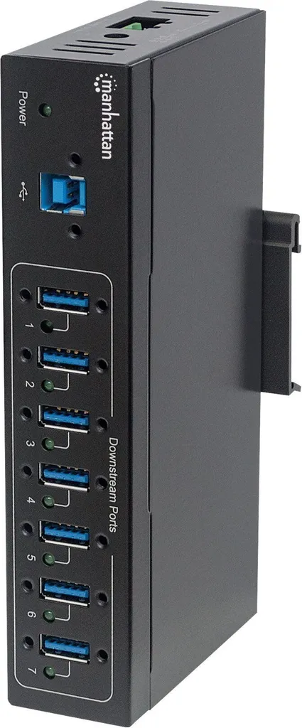 Hub USB 3.0 pour Rail DIN avec 7 Ports pour Automatisation et Laboratoire