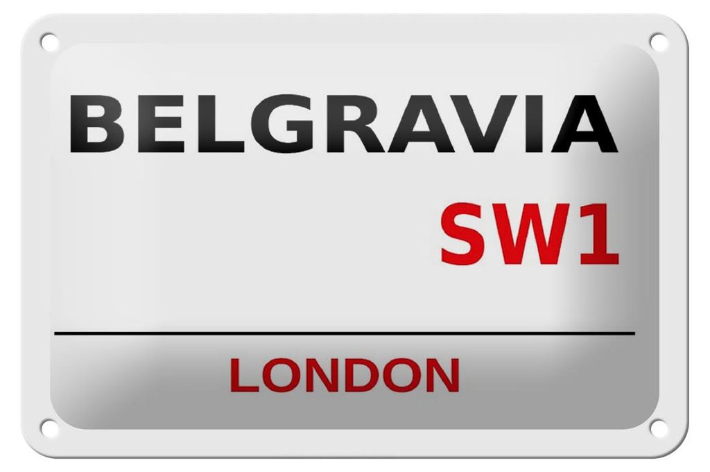 Blechschild London 18x12cm Street Belgravia SW1