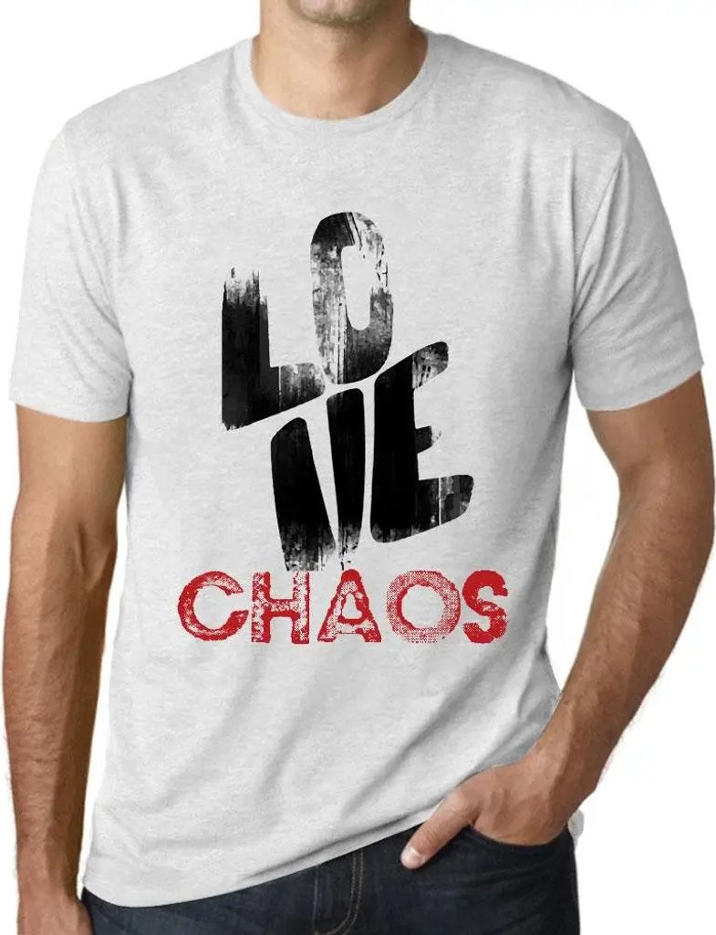 Herren Grafik T-Shirt Liebes-Chaos – Love Chaos – Öko-Verantwortlich Vintage Jahrgang Kurzarm Lustige Druck Geburtstag Geschenk Mann