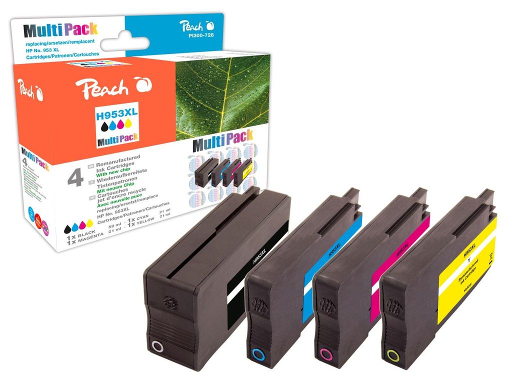 Peach PI300-728 cartouche d'encre 4 pc(s) Compatible Haut Image du produit 