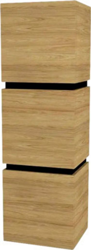 Hängeschrank mit 3 Türen und 2 Schubladen Devo Viva 2.0 links BxHxT 40x127x35 cm natural hickory