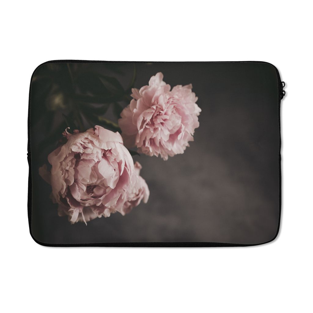 MuchoWow Laptop Hülle 13 Zoll Zwei rosa Pfingstrosen Laptoptasche - Laptophülle - Sleeve - Rundumschutz