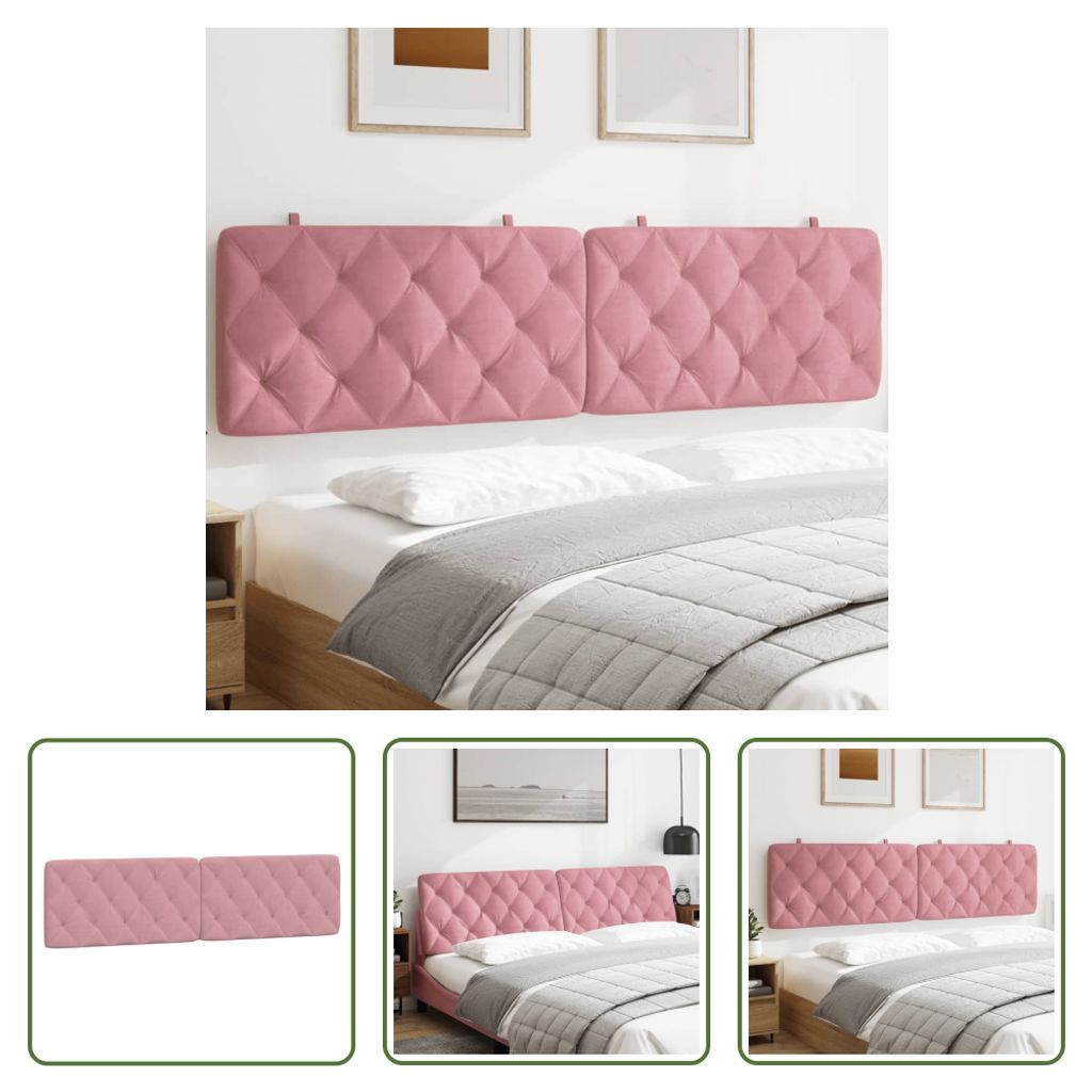 The Living Store Kopfteil-Kissen Rosa 200 cm Samt