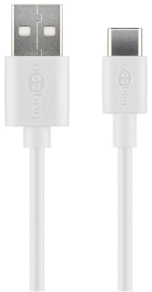 Goobay 59130 Câble USB 2.0 2 m USB A USB C Blanc Image du produit 