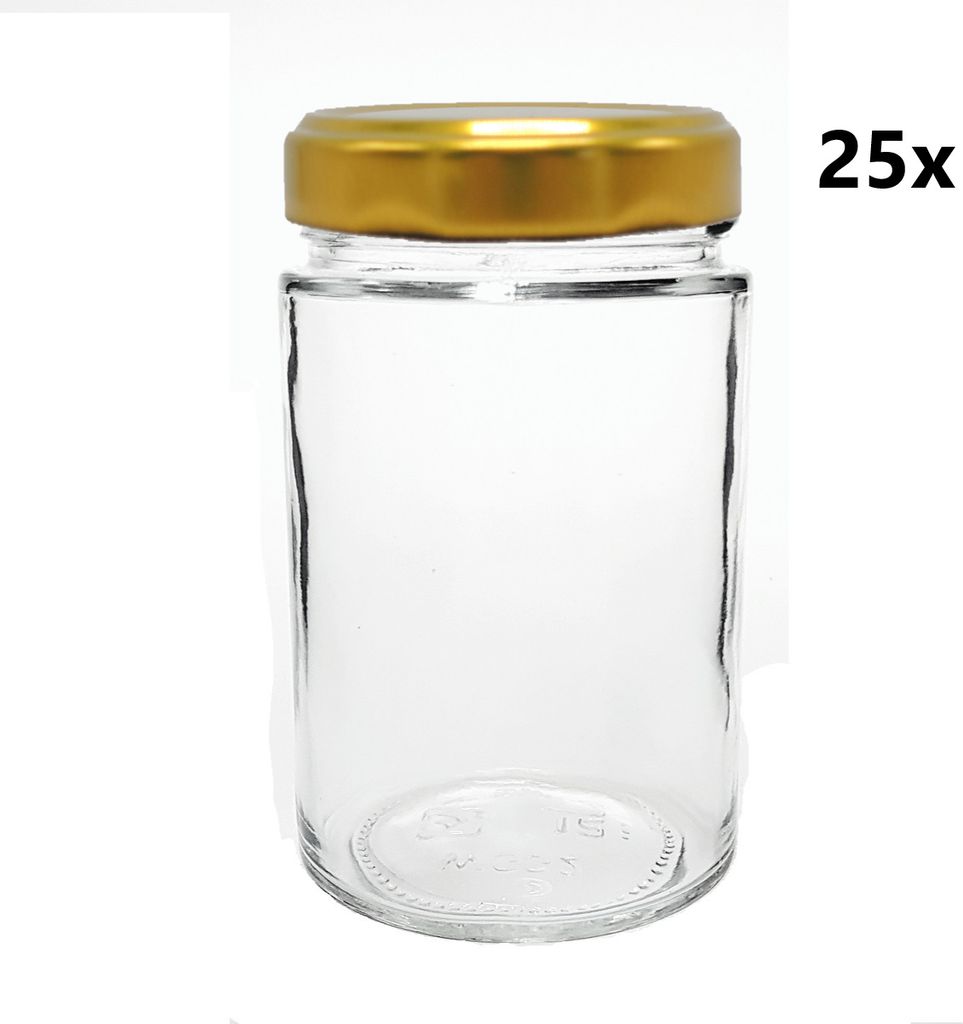 Einmachgläser 327 ml TIEF klar/transparent 25 Stück Produktbild 