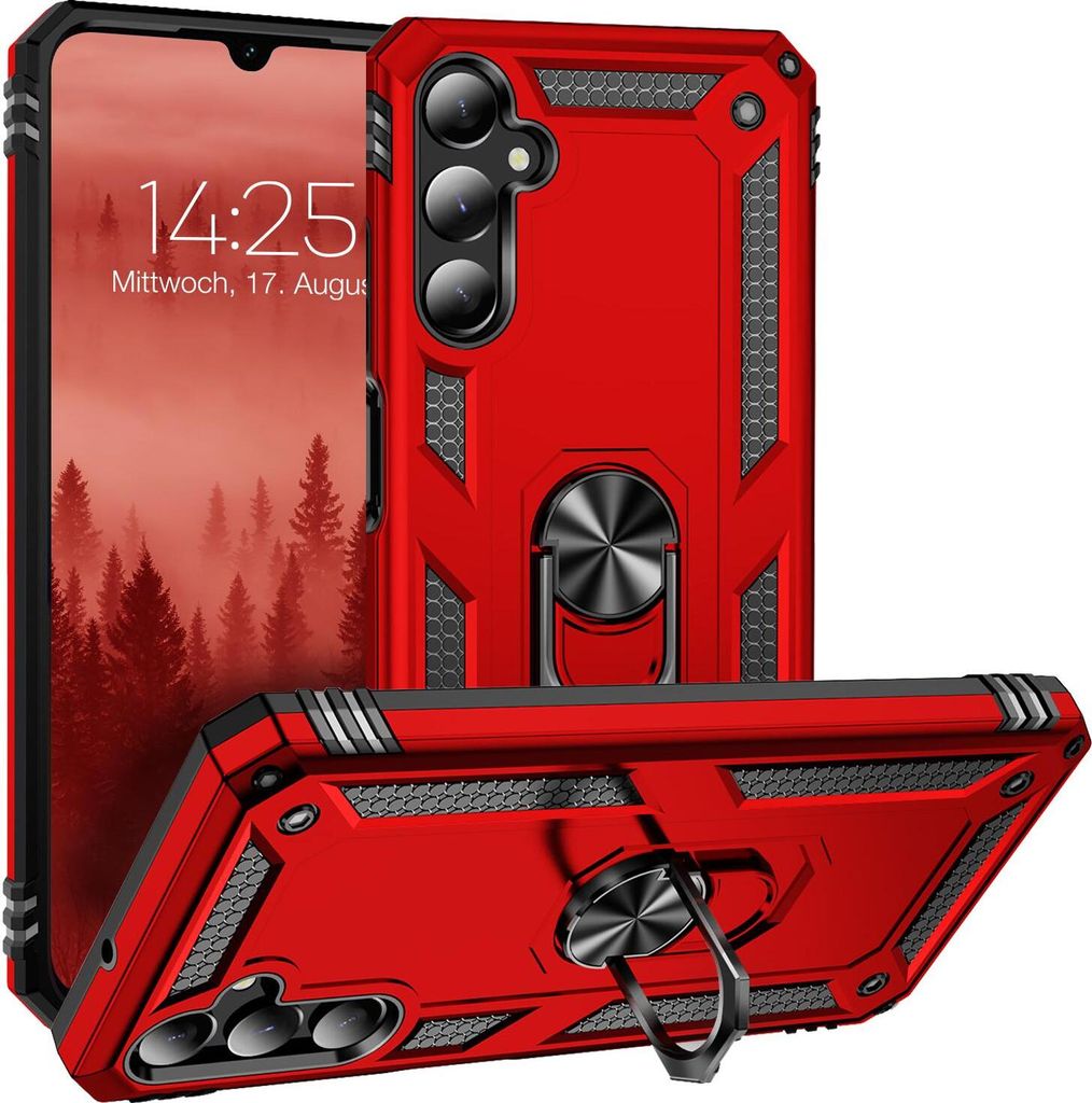 Armor Outdoor Handyhülle für Samsung Galaxy A05s Handy Panzer Case Cover Schutzhülle Farbe: Rot