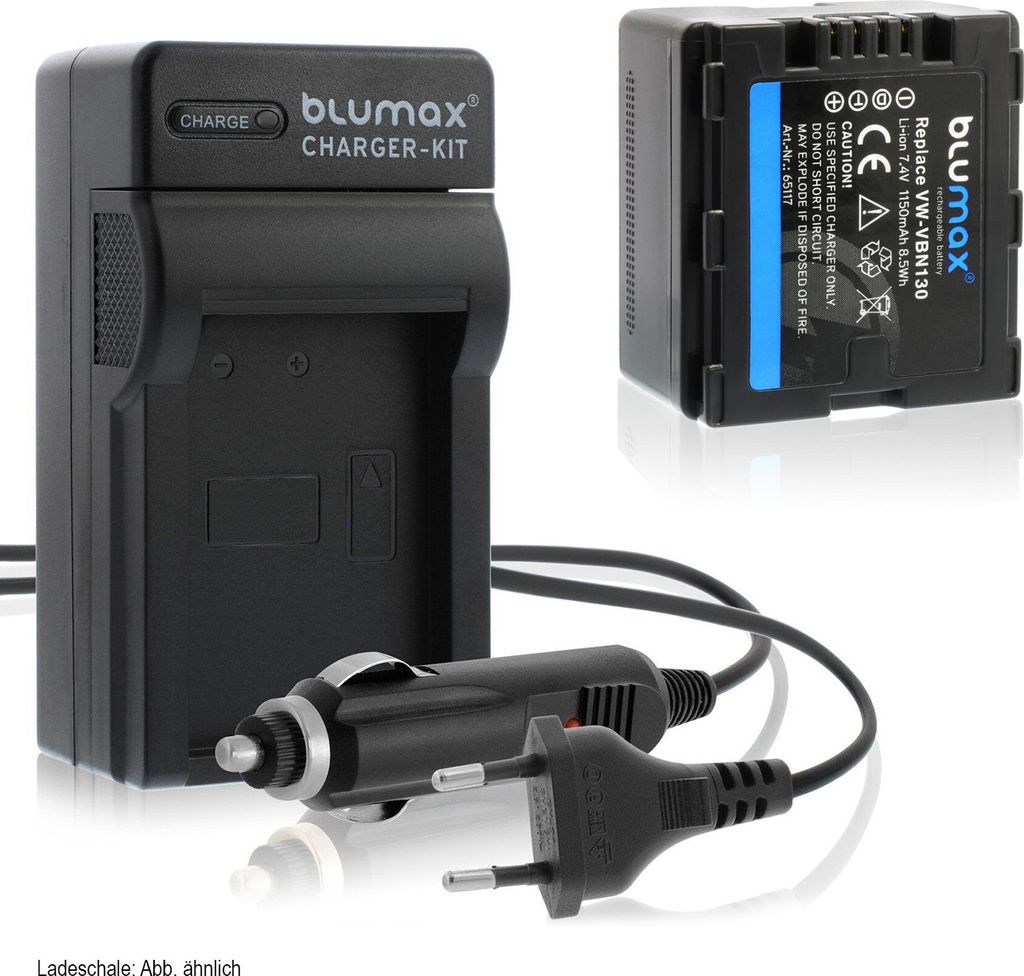 1x Akku + Lader passend für Panasonic VW-VBN130  SD900 Produktbild 