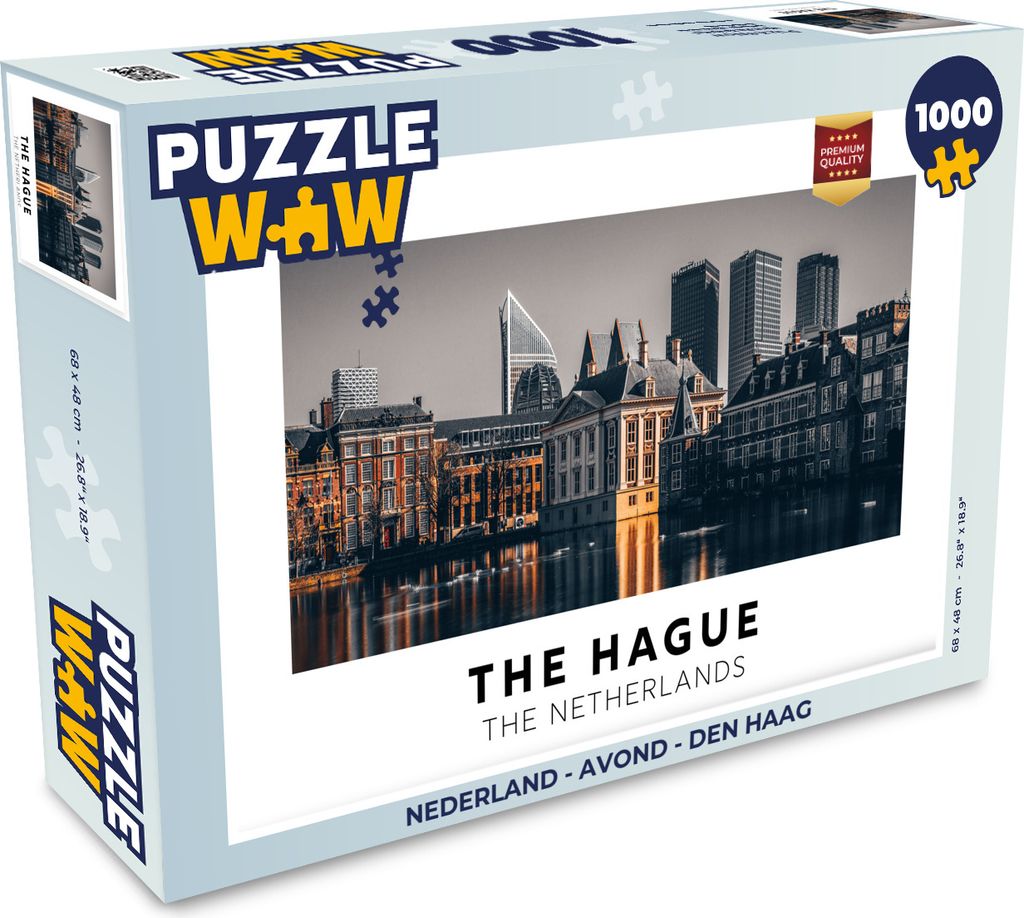 MuchoWow Puzzle 1000 Teile Niederlande - Abend - Den Haag - Erwachsene - Rätsel