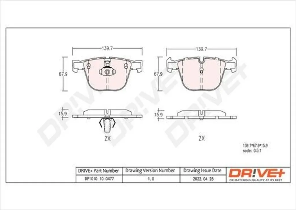 Plaquettes de frein arrière anti-vibration Dr!ve+ pour BMW X5 F15 et X6