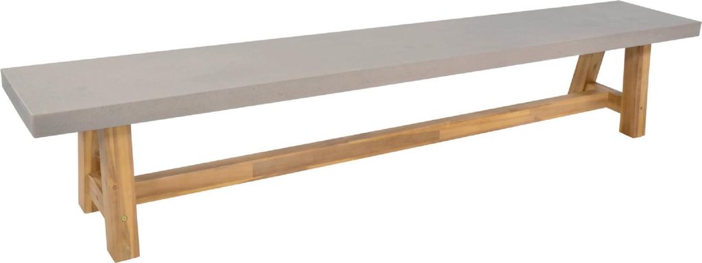 Bank - 250x40x45 cm - Akazienholz - Polystone-Sitzfläche